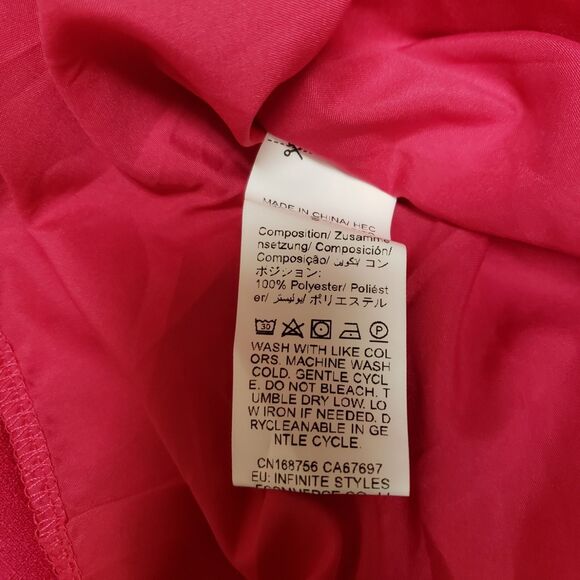 Women’s Shein Fuchsia High Neck Tie Swing Dress Size L NWOT - Picture 10 of 10